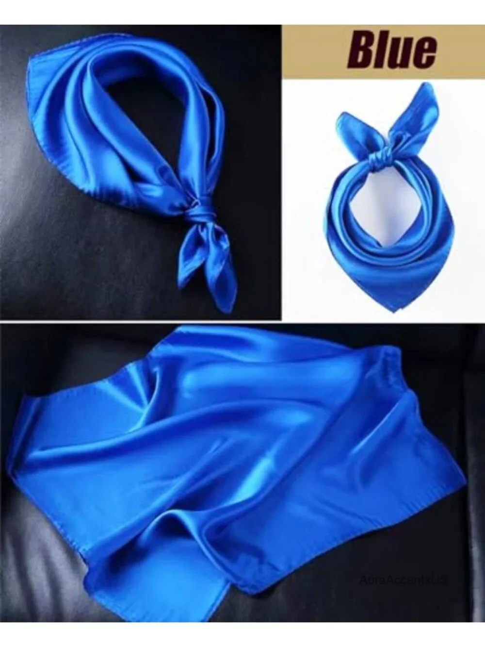 Satin Scarf Square Hair Wrap Headband Handbag Purse Accessory